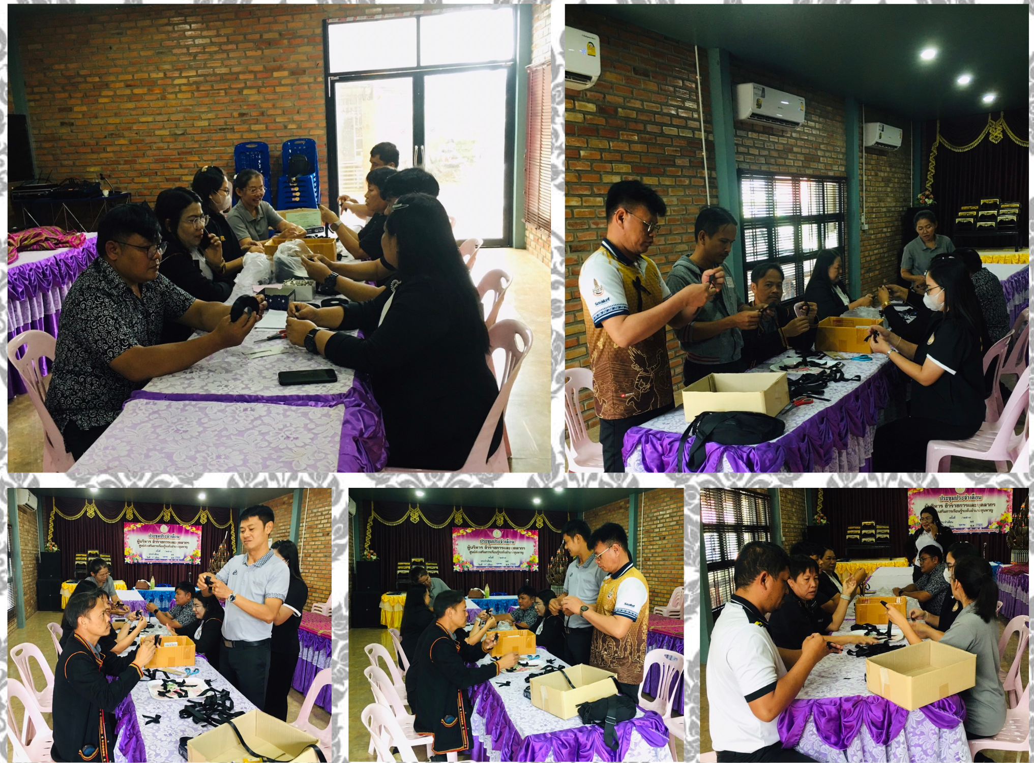 กิจกรรมสาธิตการสอนทำริบบิ้นโบว์สีดำ เครื่องหมายแสดงความอาลัย สมเด็จพระนางเจ้าสิริกิติ์พระบรมราชินีนาถ พระบรมราชชนนีพันปีหลวง เพื่อน้อมถวายความอาลัย ด้วยสำนึกในพระมหากรุณาธิคุณอย่างหาที่สุดมิได้